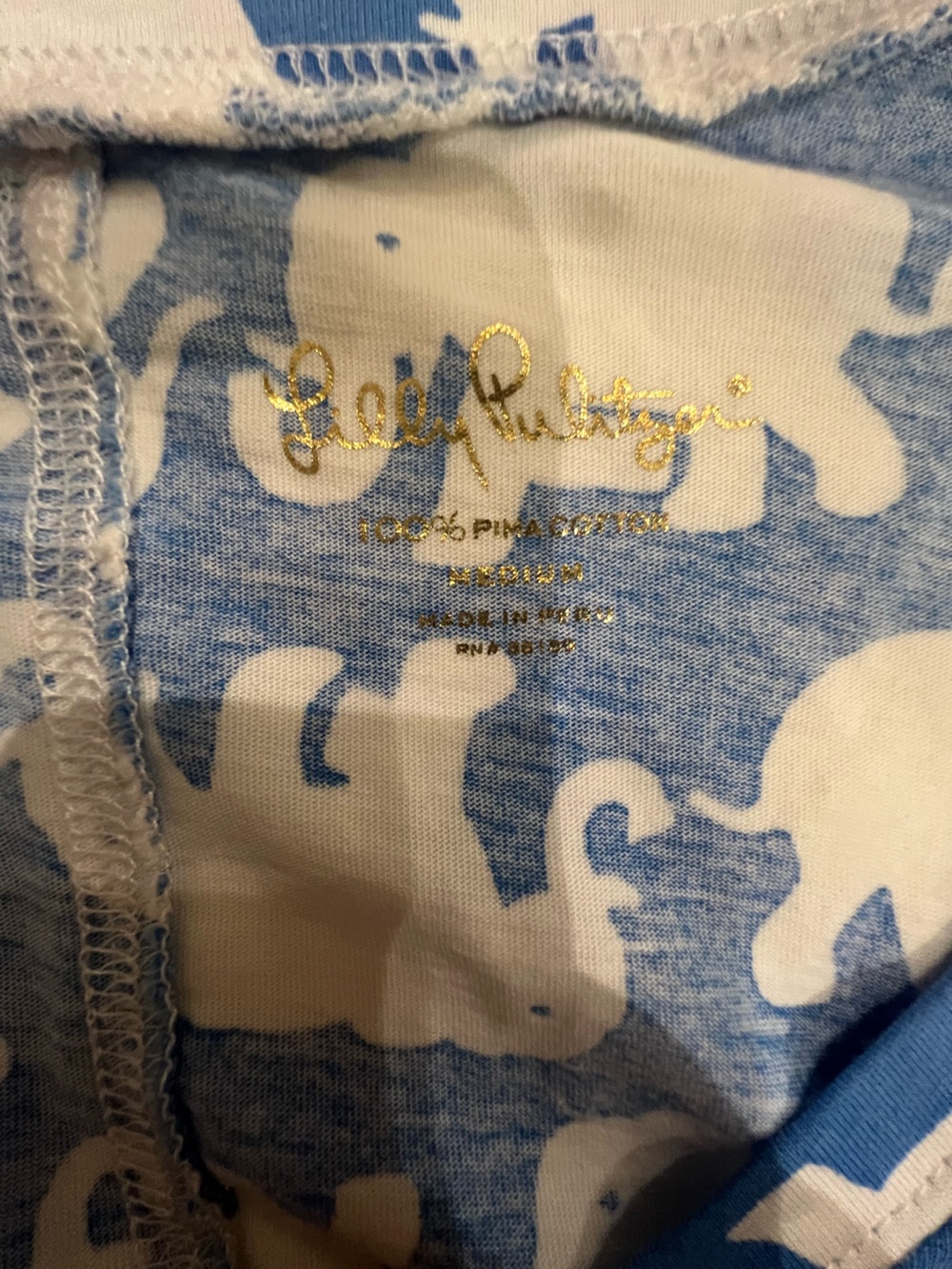 Lilly Pulitzer Blue & White Elephant Print Long Sleeve Dress - Picture 2 of 2